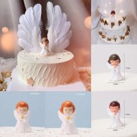 Фигурка  за торта ангел момче момиче с топер ангелски крила , снимка 2 - Фигурки - 44387463
