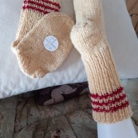 Ръчно плетени дамски чорапи от вълна размер 39, снимка 2 - Дамски чорапи - 39761563