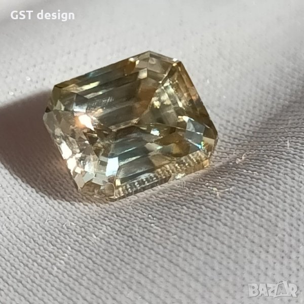 Спешно Рядък Златен Фенси Asscher 3+карата Диамант Мойсанит Diamond Moissanite, снимка 1