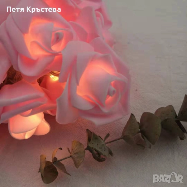 Декоративни интериорни LED лампички рози, снимка 1