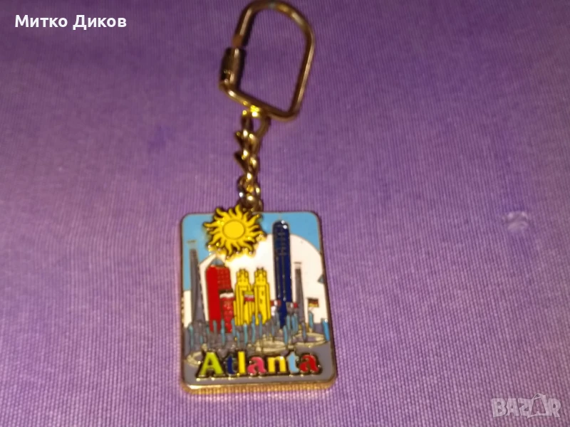 Аталанта Джорджия САЩ олимпийско селище 1996г. емайл винтидж ключодържател , снимка 1
