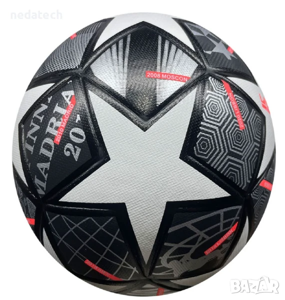 Футболна топка, Черен, 21,6~22,6 см., снимка 1