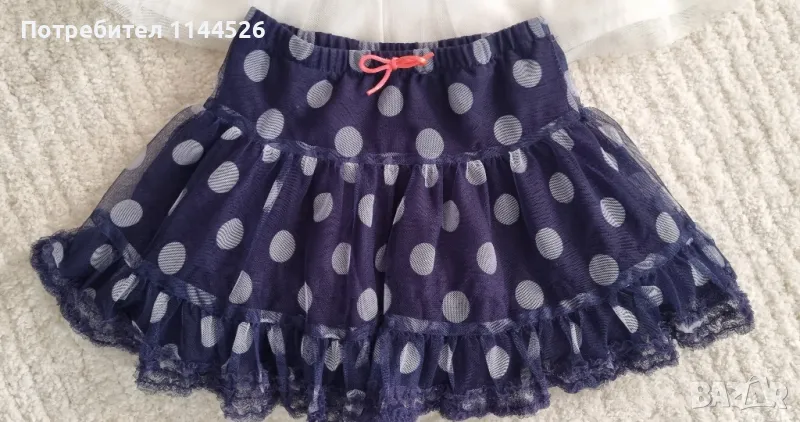 Синя тюлена поличка на точки H&M за момиче 4-5г., снимка 1