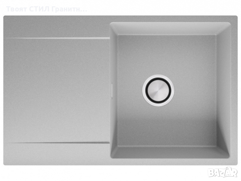 Кухненска Мивка от гранит модел Сан Франциско Smart 780 x 500 mm - сива, снимка 1