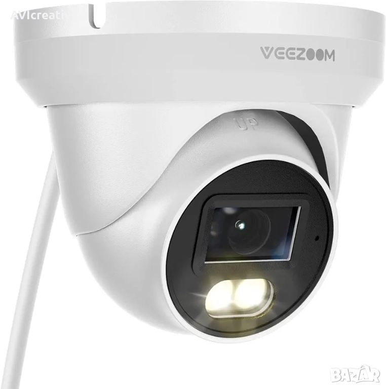 Veezoom PoE Camera - IP,5MP.full colour-цветна картина и през нощта.Пелен комплект-камера,POE Inject, снимка 1