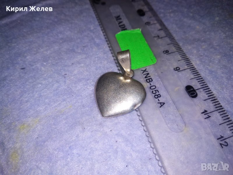 СРЕБЪРНО АРТ ДЕКО СЪРЧИЦЕ СРЕБРО 925 ПРЕКРАСЕН РОМАНТИЧЕН АРТ МЕДАЛЬОН ПЕНДАНТ 34406, снимка 1