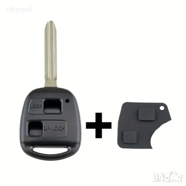 Кутийка за ключ с 2 бутона за Toyota TO-109 All Cars, заготовка/острие за ключ TOY43, снимка 1
