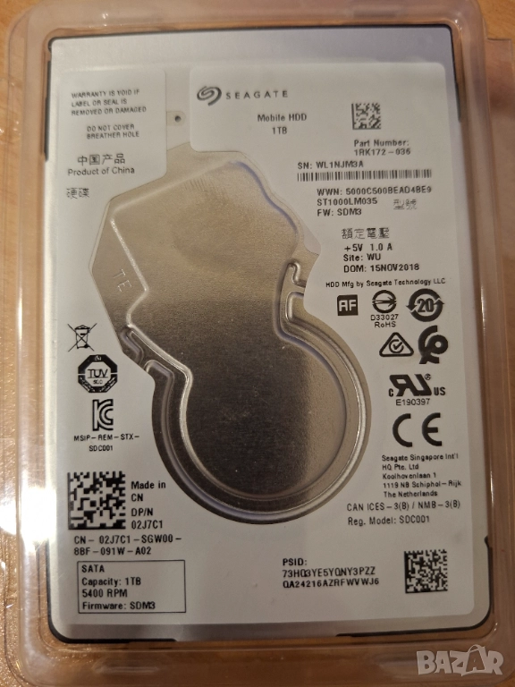 HDD твърд диск, 1TB Seagate, 5400rpm, снимка 1