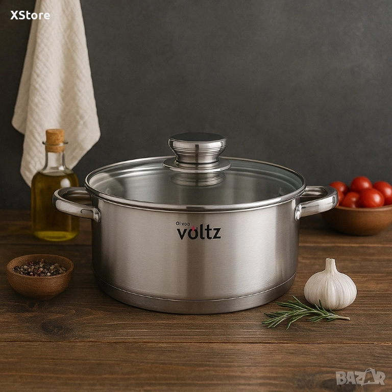 Тенджера Voltz Плитка, Индукция, Неръждаема стомана, снимка 1