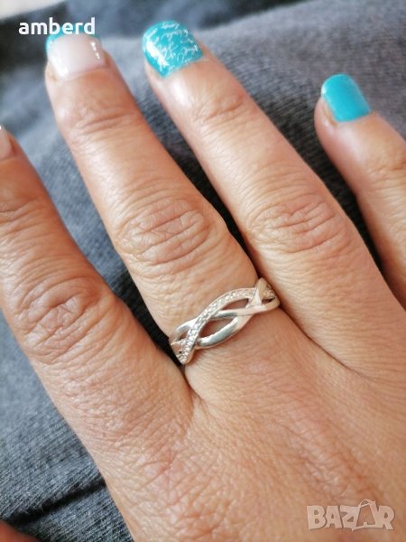 Нежен сребърен пръстен - модел R110, снимка 1