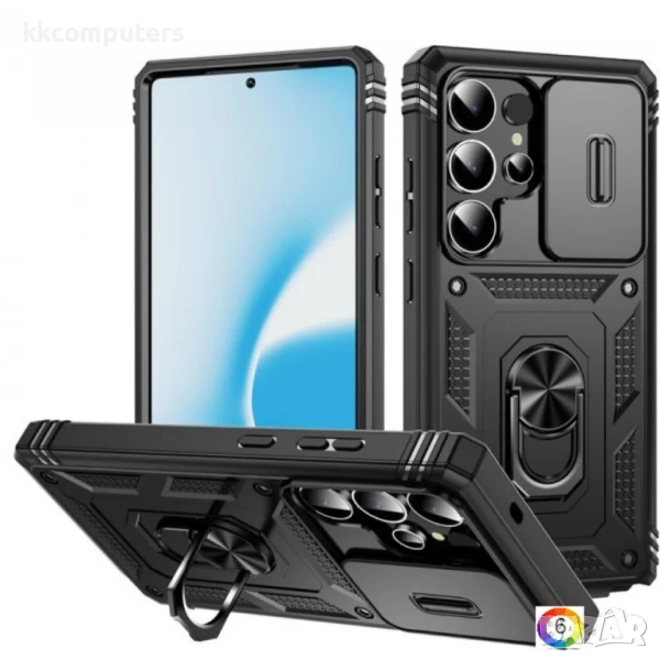 Samsung Galaxy S25 Ultra Удароустойчив Ring Holder Калъф и Протектор, снимка 1