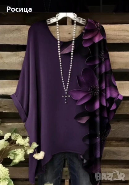 Дамски блузон туника размер 5ХЛ дължина до 90 см , снимка 1