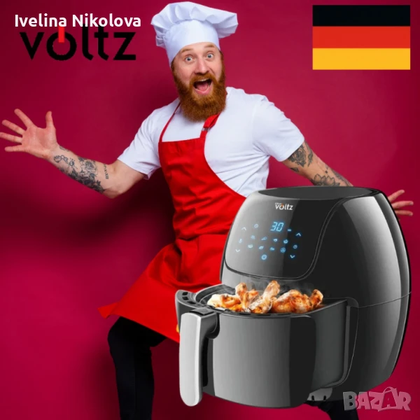 Промоция - Фритюрник AirFryer Voltz OV51980F 1800W, 7.7L, 2 години гаранция, снимка 1