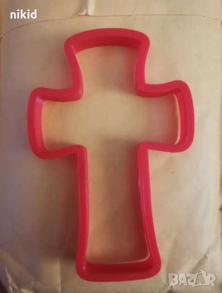 Грамаден кръст пластмасов резец форма фондан тесто бисквитки пита кръщене, снимка 1