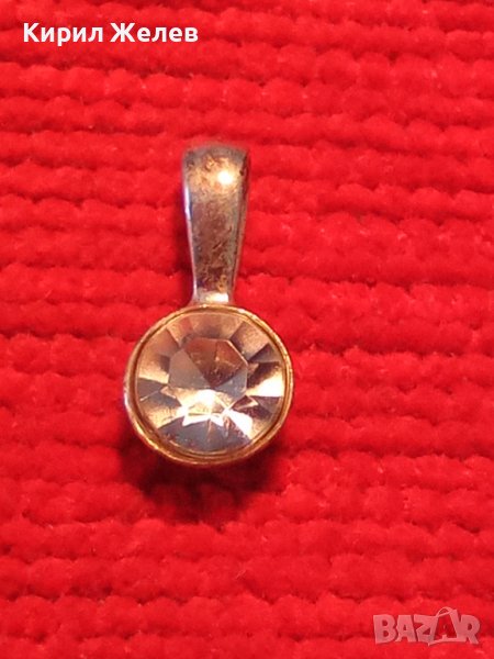 ФИНО СРЕБЪРНО МОДНО АРТ МЕДАЛЬОНЧЕ СРЕБРО с БЯЛА ПОЗЛАТА и ФАСЕТИРАН ПЛАНИНСКИ КРИСТАЛ 38693, снимка 1