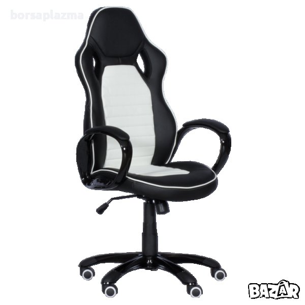 Геймърски стол Carmen 7502 - бял-черен ПРОМО, снимка 1