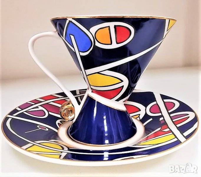 Чаши за кафе и чай фин порцелан с чинийка, снимка 1