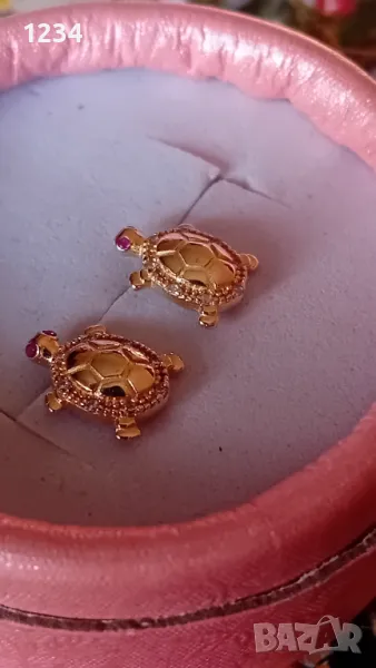 Нови златни обеци костенурки, снимка 1