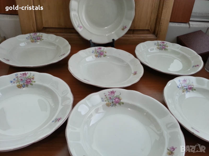 Стар български порцелан чинии дълбоки, снимка 1