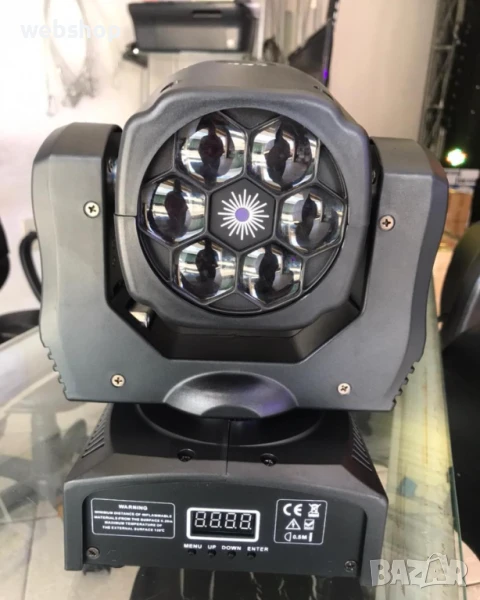 Професионален Лазер за дискотека с въртяща се глава, LED сценична светлина, 120W, снимка 1