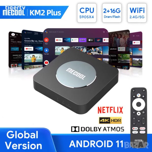TV Box MECOOL KM2 PLUS Dolby, Android 11, Dual WIFI, Netflix and Google 4K certificated, снимка 1