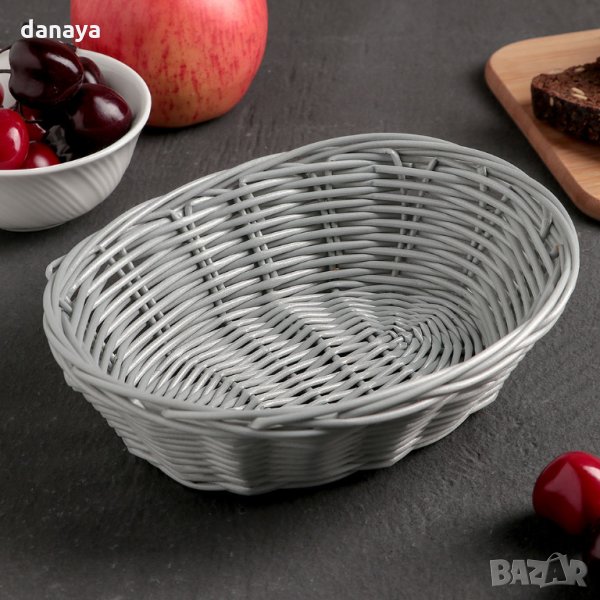 2703 Мини плетен панер Елипса, 17x14x5cm, снимка 1