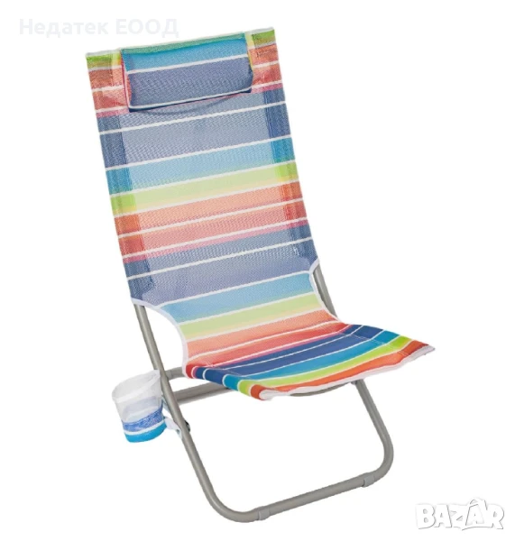 Сгъваем плажен стол, Многоцветен, 70x48x78 см., снимка 1