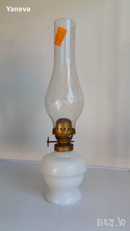 Порцеланова, българска, стара газена лампа от СОЦА. , снимка 1