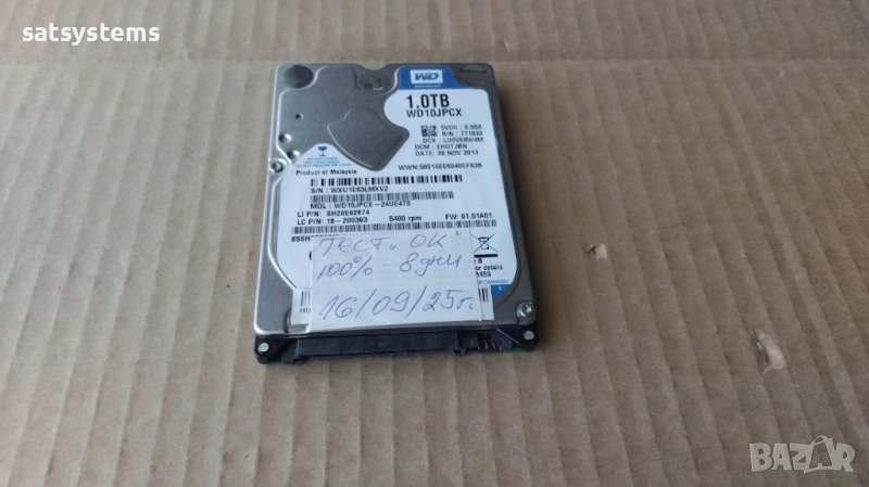  Хард диск Laptop Western Digital Blue WD10JPCX 1.0TB SATA 6.0Gb/s, снимка 1