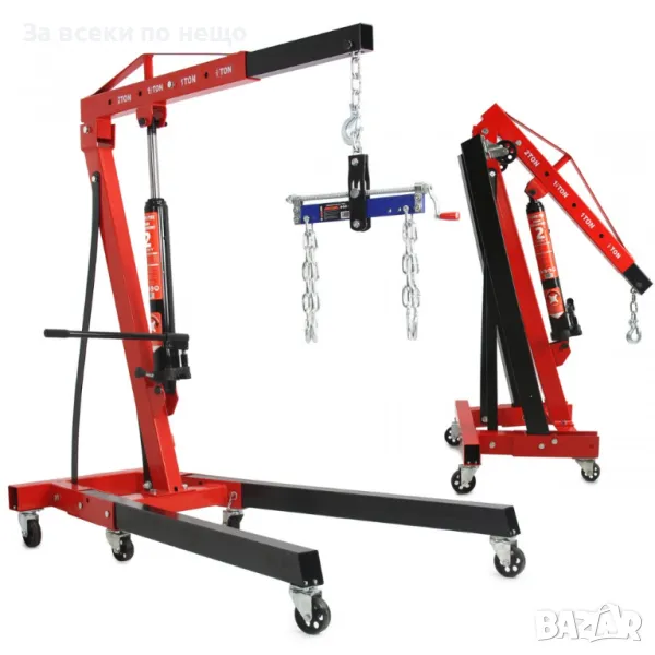 Хидравличен, сгъваем кран за двигатели тип жираф 2 тона + везна Mar-Pol, снимка 1