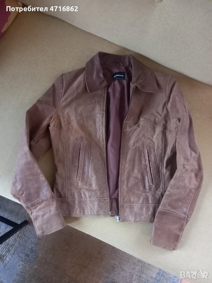 Дамско кожено яке,размер S-M, снимка 1