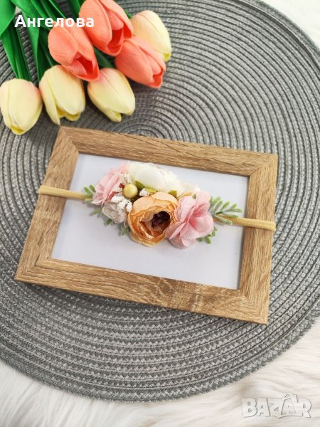 Лента за глава с цветя, снимка 1