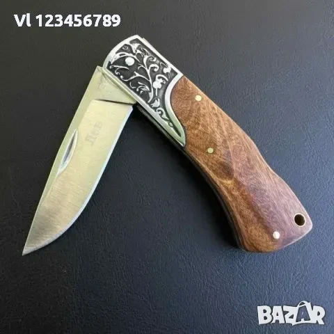 Руски сгъваем ловен нож ЛЕВ 87x185 ;Ст 65х13 , снимка 2 - Ножове - 53830184