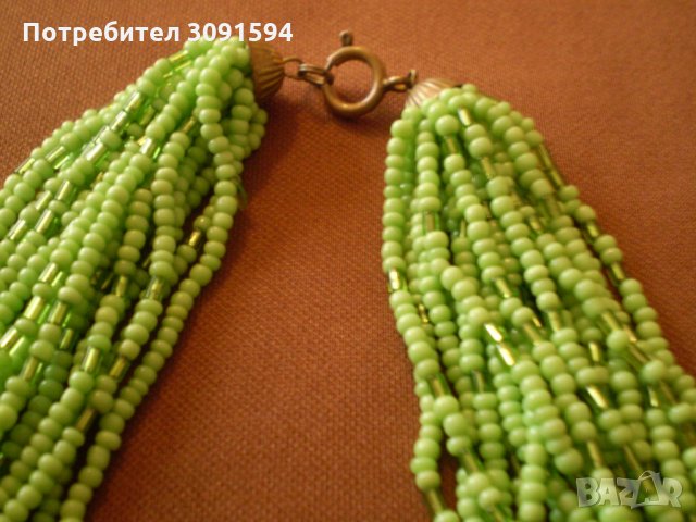 Красиво  Зелено Мъниста колие, снимка 4 - Колиета, медальони, синджири - 34084679