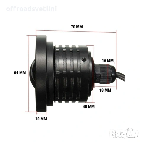 LED Халогени Лупи за Вграждане 64 мм с Ангелски Очи – Модел PG469, снимка 2 - Аксесоари и консумативи - 53057900