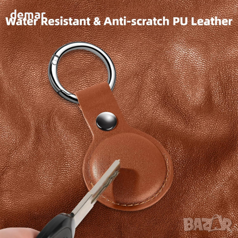 LETREEN 4 броя кожен калъф за Apple Airtag 2021 с ключодържател , снимка 7 - Други стоки за дома - 44828062