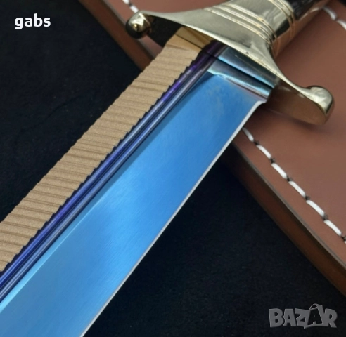 Голям трофеен нож TERMINATOR с кожена кания,LN430, снимка 7 - Ножове - 52662789