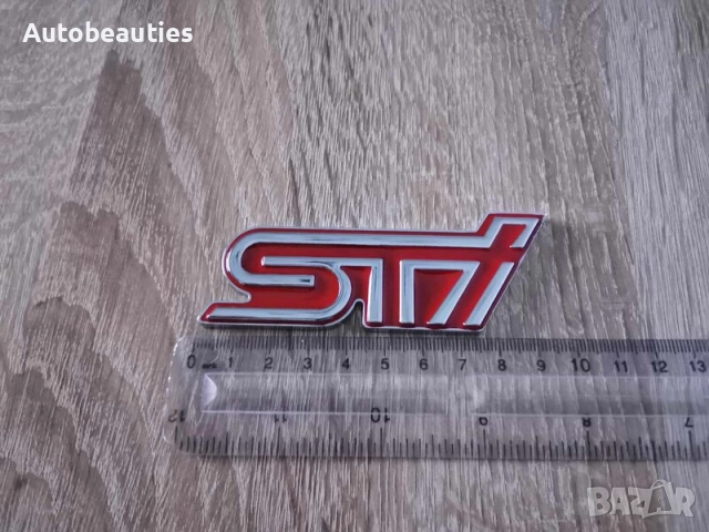 Subaru STI червена метална емблема , снимка 2 - Аксесоари и консумативи - 52489631