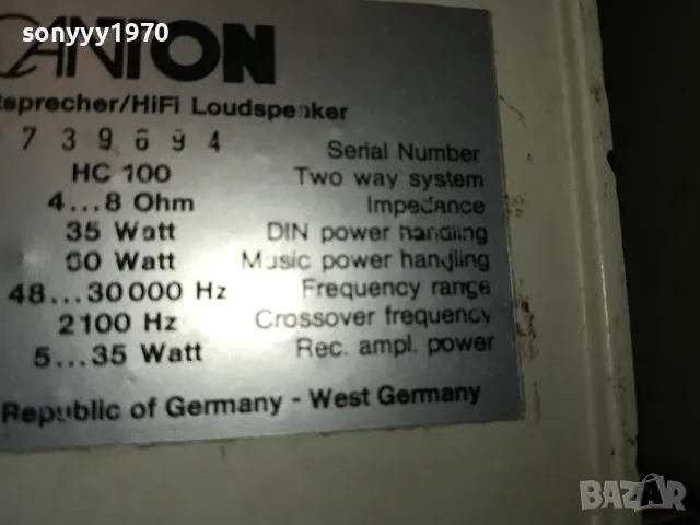 CANTON HC 100 MADE IN FRG-WEST GERMANY-ВНОС SWISS 0604250811LNWC, снимка 18 - Тонколони - 49778214