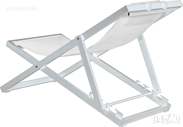 Сгъваем алуминиев шезлонг Duramax Newport,  накланяща се седалка с удобна облегалка за глава, сгъвае, снимка 2 - Градински мебели, декорация  - 51784842