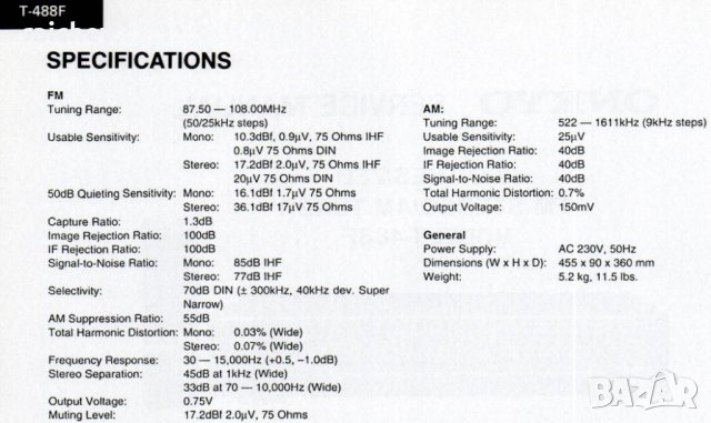 Onkyo T-488F - Рядък, висок модел тунер от Integra серията  ★ █▬█ █ ▀█▀ ★, снимка 5 - Аудиосистеми - 41531717