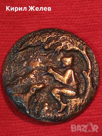 СТАРА МЕДНА РЕЛЕФНА АПЛИКАЦИЯ ПАНО КАРТИНА РЪЧНА МАСИВНА ИЗРАБОТКА 27220, снимка 2 - Пана - 38129316