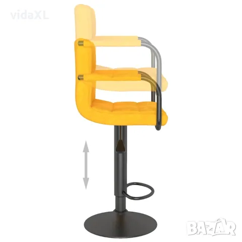 vidaXL Бар табуретки, 2 бр, горчица, кадифе, снимка 7 - Столове - 56147010