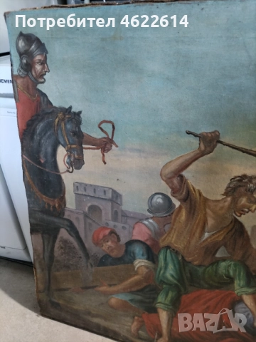 МНОГО СТАРА КАРТИНА РАЗПЪВАНЕТО НА ИСУС. , снимка 2 - Картини - 52477318