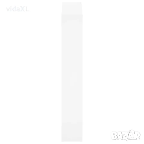 vidaXL Шкаф за обувки с огледало, 3-слоен, бял, висок гланц, 63x17x102,5 см, снимка 5 - Шкафове - 56147079