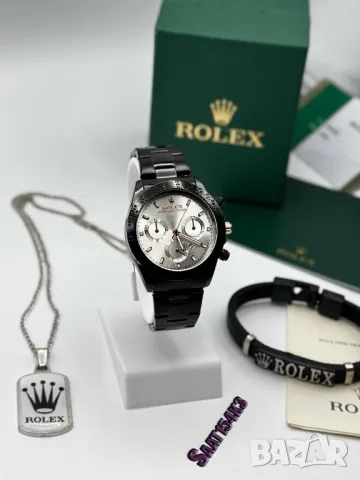 часовник, колие и гривна rolex в кутия, снимка 9 - Бижутерийни комплекти - 50406735