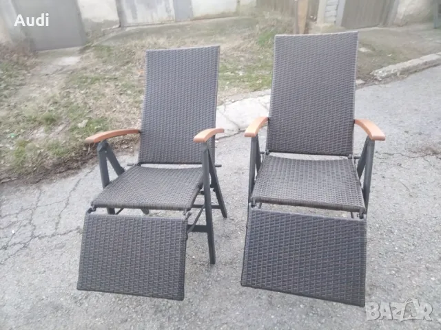 Регулируем стол-шезлонг ратан , кафяв полиратан, снимка 2 - Градински мебели, декорация  - 48562181