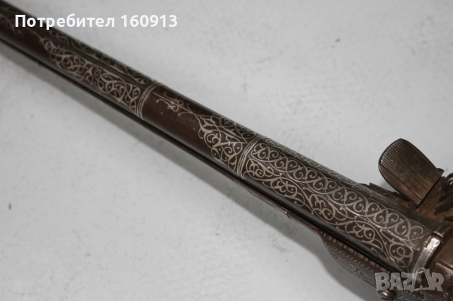 Рядка къса кремъчна пушка Арнаутка кремъклийка с интересна цев., снимка 8 - Антикварни и старинни предмети - 51626413