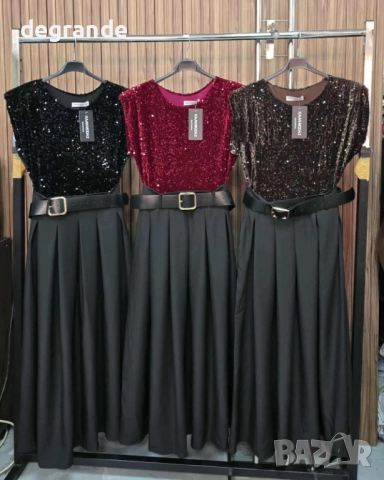 Елегантна рокля с паети , снимка 6 - Рокли - 52693044