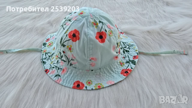 Бебешка шапка с връзки  4-9 месеца , снимка 10 - Бебешки шапки - 51013639